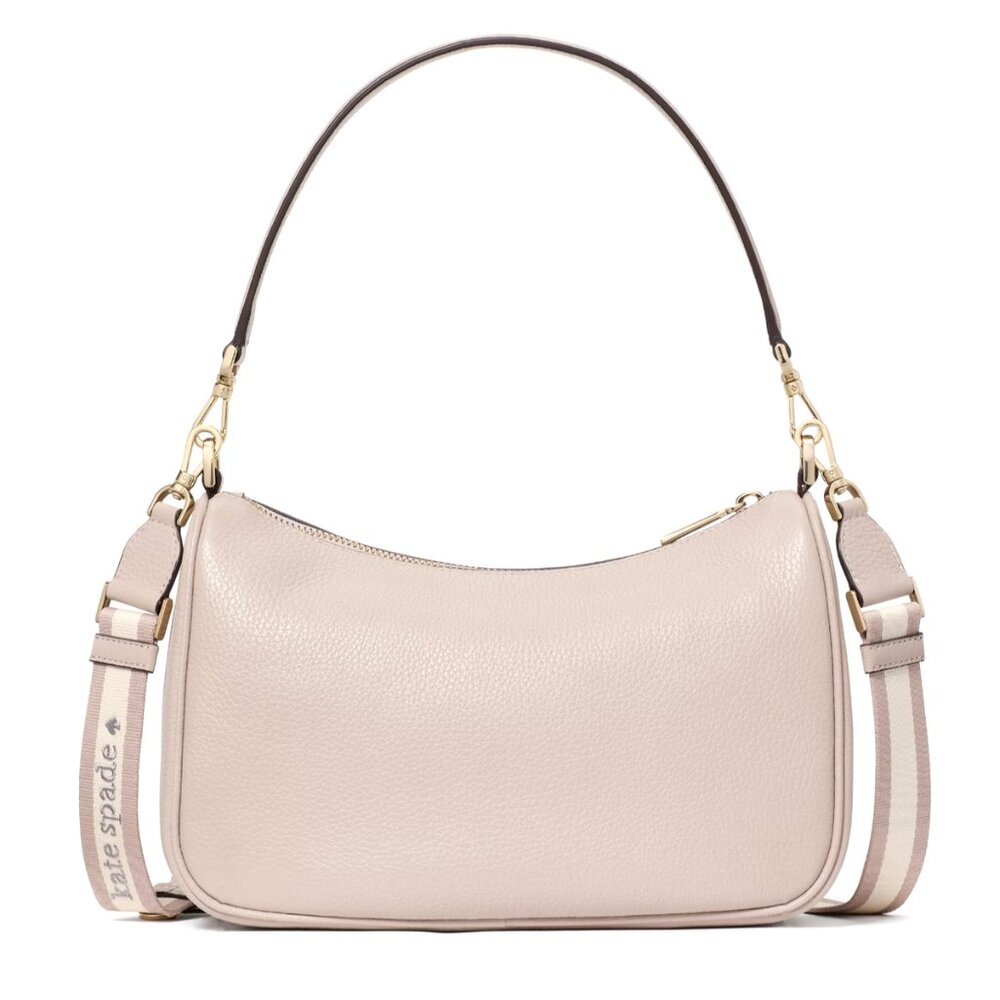 New Kate Spade Emma Medium Shoulder Bag Pebble Leather Cozy Grey - Picture 2 of 5
